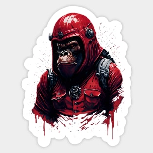 Fierce Gorilla in Red outfit Sticker